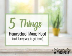 5 Things Every Homeschool Mom Needs | Homeschooling With Dyslexia