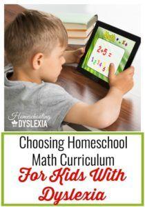 Homeschool Curriculum Math Dyslexia