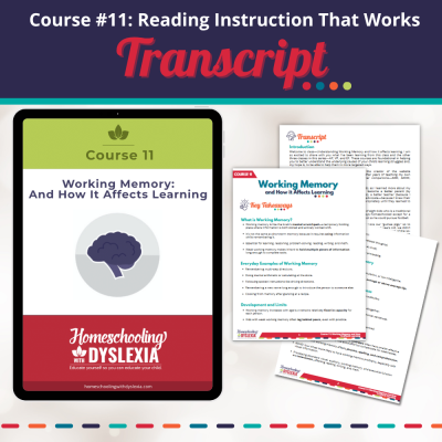 Course 11: Working Memory: Transcript & Key Takeaways