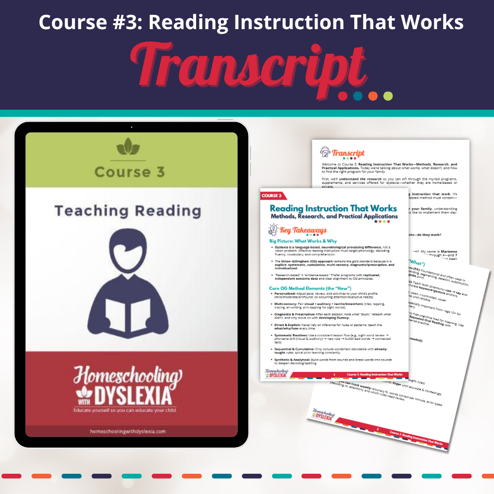 Course 3: Teaching Reading: Transcript & Key Takeaways