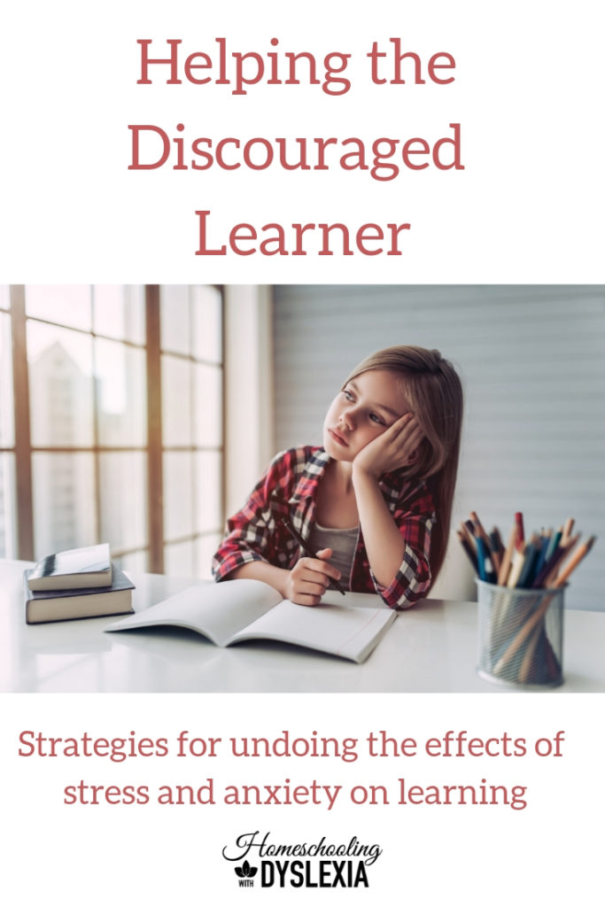 How our kids react to learning plays a huge part in how effective our teaching is. When our kids are discouraged learners, our teaching is ineffective and this is one of the biggest reasons we lack confidence as we homeschool our kids with dyslexia.