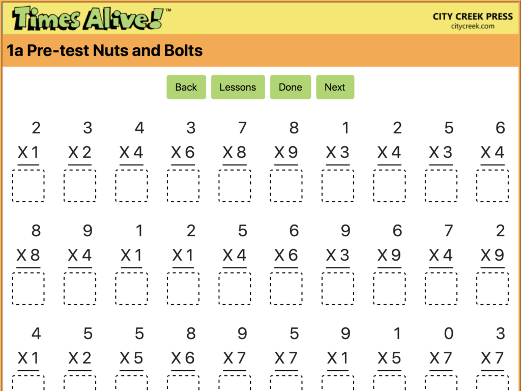 Times Alive Math Facts